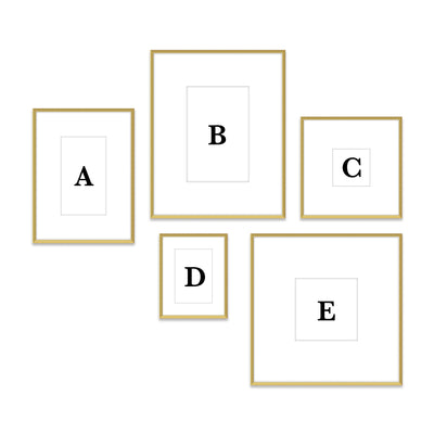 Use Copy of Gallery Wall #803 Ashton Frame (flat) / Gold Satin Gallery Walls Made Easy